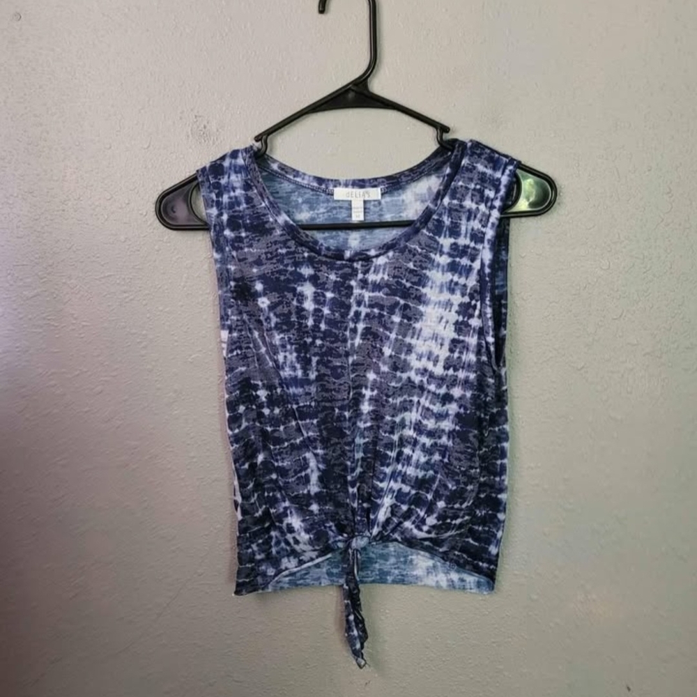 Delia's Burnout Blue Crop Tank Top Women's Size XS
